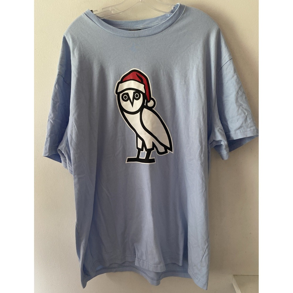 OVO Owl Christmas Graphic Print T-Shirt  Mens XXXL Short Sleeve Double-Sided